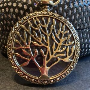 Tree of Life Pendant Necklace w/Long Rope‎ Chain